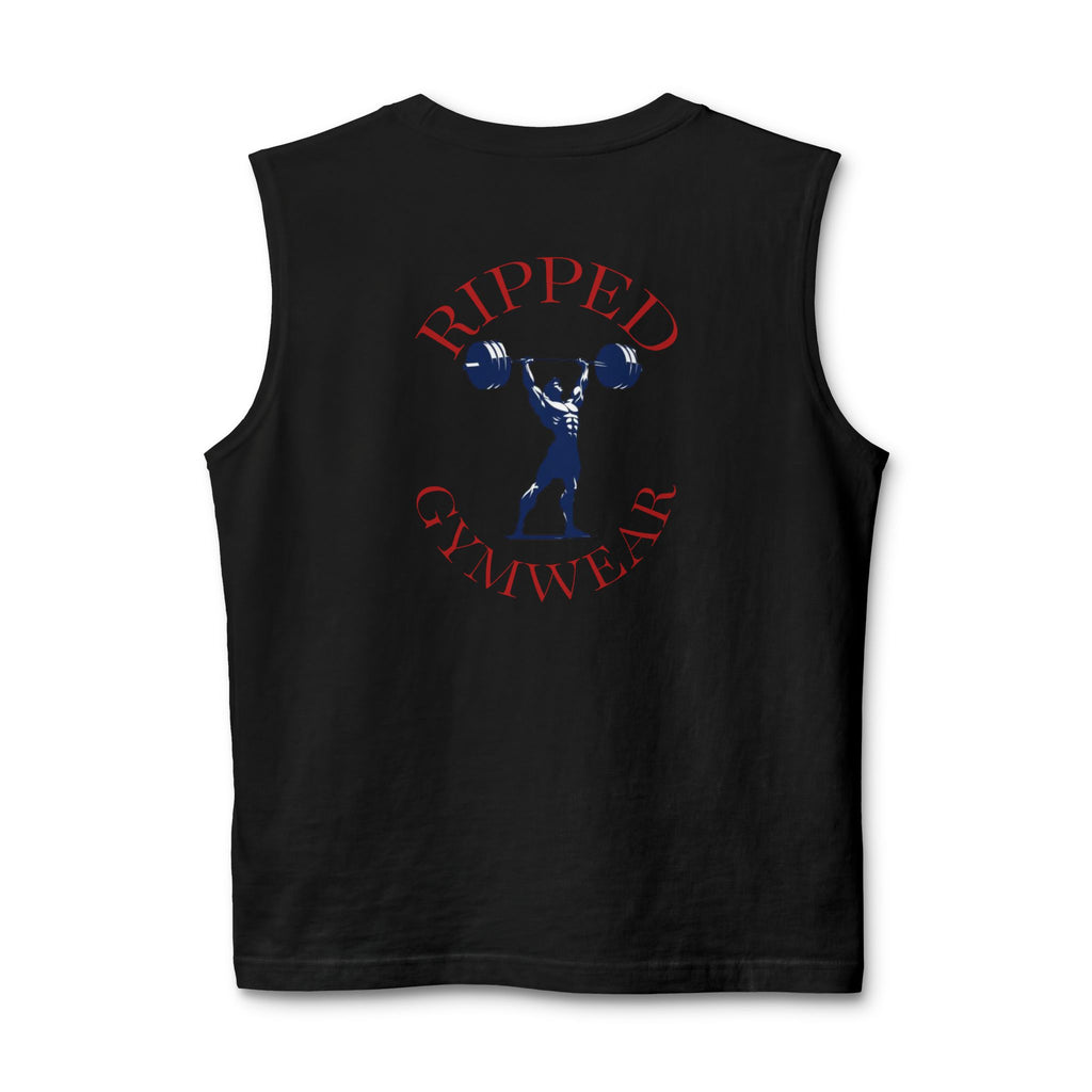 Ripped Gymwear Muscle Tank — Minimal Lightning Logo & Backbodybuilder Design