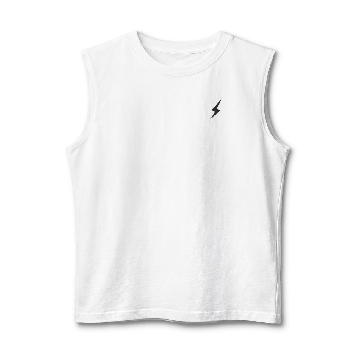 Ripped Gymwear Muscle Tank — Minimal Lightning Logo & Backbodybuilder Design