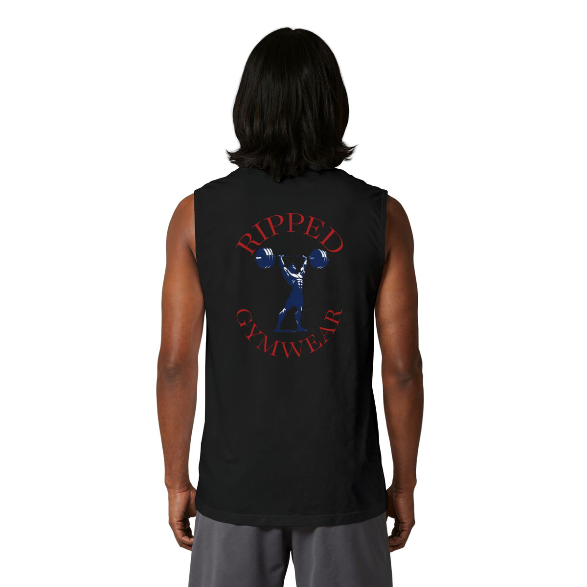 Ripped Gymwear Muscle Tank — Minimal Lightning Logo & Backbodybuilder Design